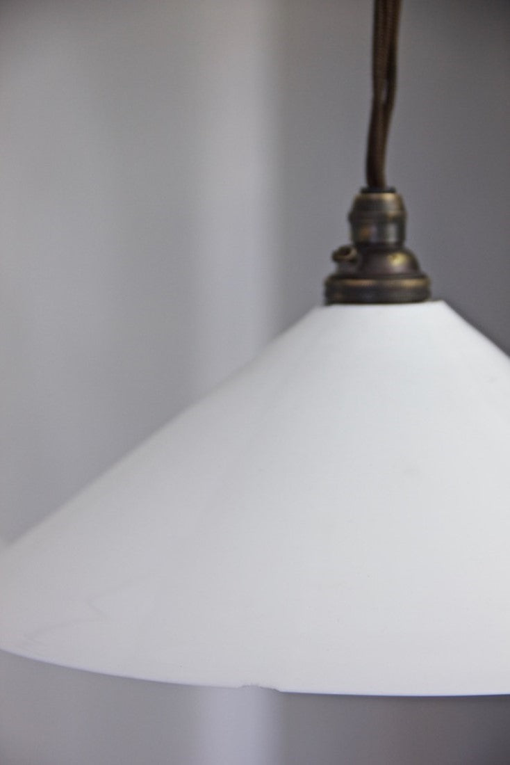 1930s milk glass pendants