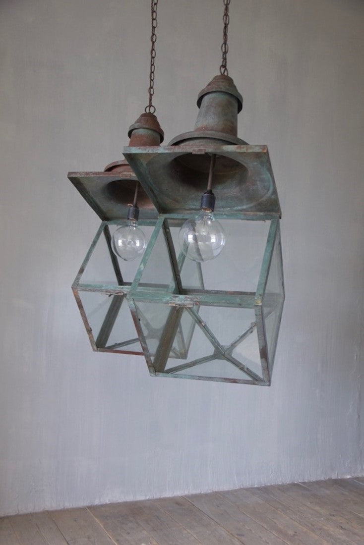 A pair of copper 1930's lanterns